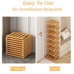 No‑Assembly Folding Bamboo Shoe Rack – Space‑Saving Storage 👟🎋