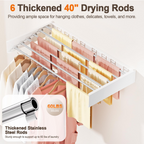 Wall‑Mounted Drying Rack – Holds 60 lbs, Folds Flat 👕🧷