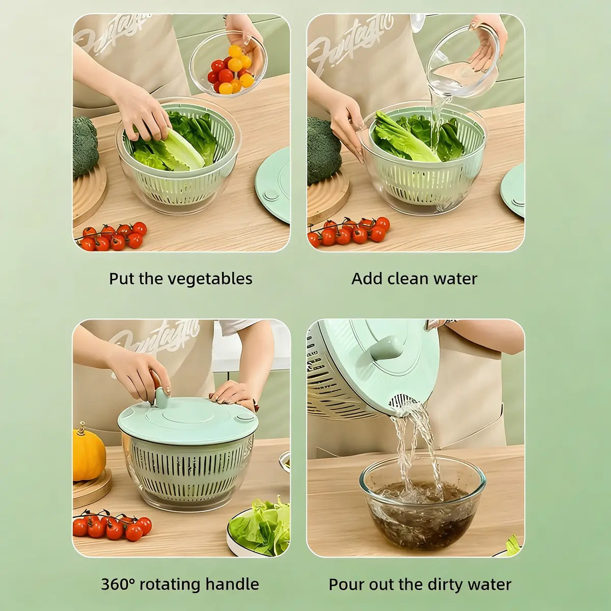 Salad Spinner & Chopper – Wash, Spin, Slice &Serve in One Bowl 🥗✨