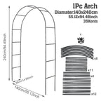 7.9ft Metal Pergola Arch – Freestyle Garden Trellis for Climbing Plants, Wedding & Outdoor Decor