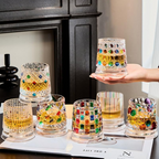Rotating Crystal Whiskey Glass – Hand-Painted Star Base 🥃✨
