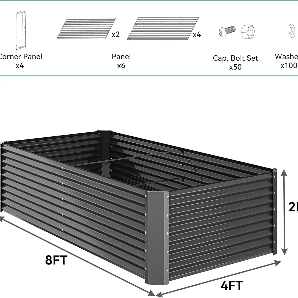 Raised Garden Bed Kit (with Gloves & Tension Bar)   🌱🛠️