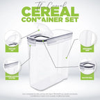 Kitchen 4-Pack Airtight Cereal Containers – 4L, BPA-Free, Leakproof Pantry Storage
