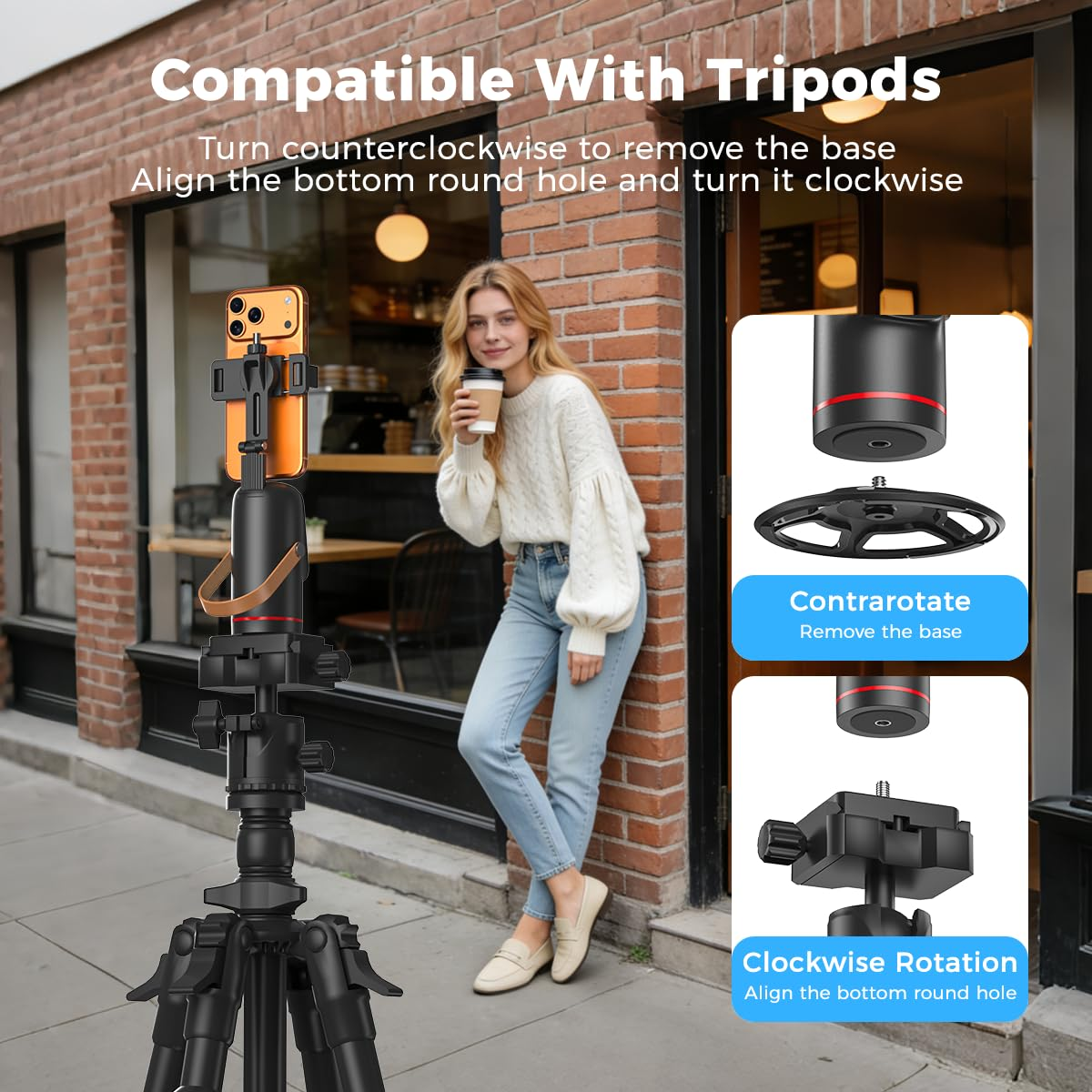 Auto Tracking Tripod with Gesture Control – 360° Rotating Phone Stand for Vlog & Live Streaming