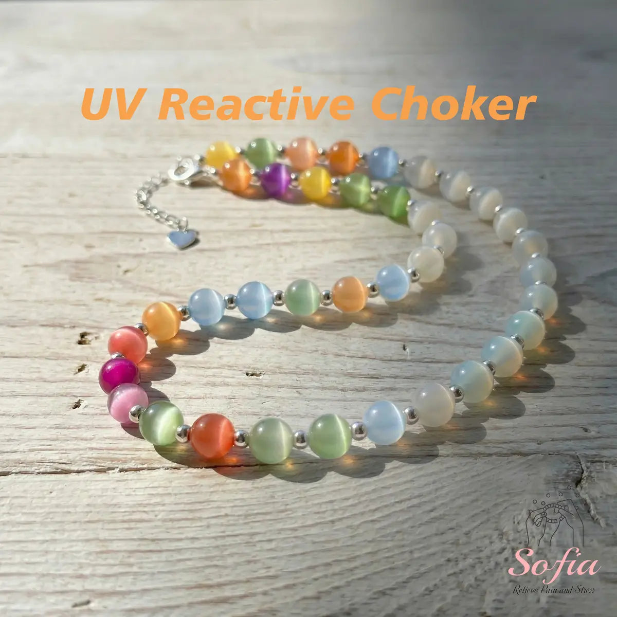Magic Sun Choker – UV-Reactive Rainbow Beads for Indoor &amp; Outdoor Wear 🌞📿