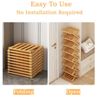 No‑Assembly Folding Bamboo Shoe Rack – Space‑Saving Storage 👟🎋