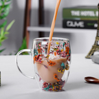 Double Layer Dried Flower Glass Mug – 10oz Tea &Coffee Cup 🌸🍵
