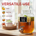 2-Pack 1-Gallon Glass Drink Dispensers – Stainless Steel Spout &Metal Stand 🥤