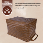 Handwoven Wicker Storage Baskets – Set of 4&8, Vegan Leather Handles 🧺