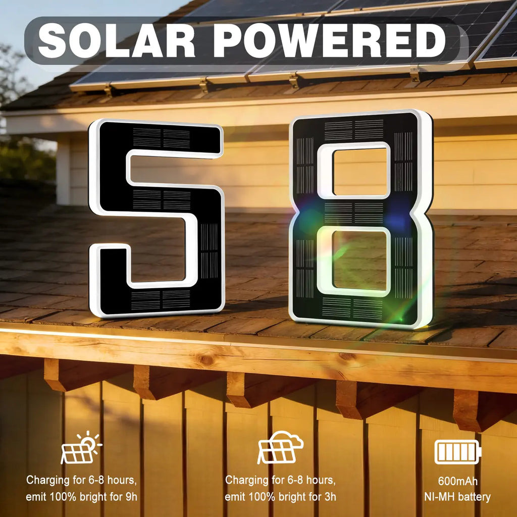 6.7" Solar‑Powered LED House Numbers – Waterproof, Self‑Illuminating 🏡✨