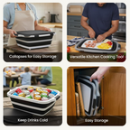 Collapsible BBQ Prep Tub with Cutting Board Lid – Foldable &Portable 🍖🧊