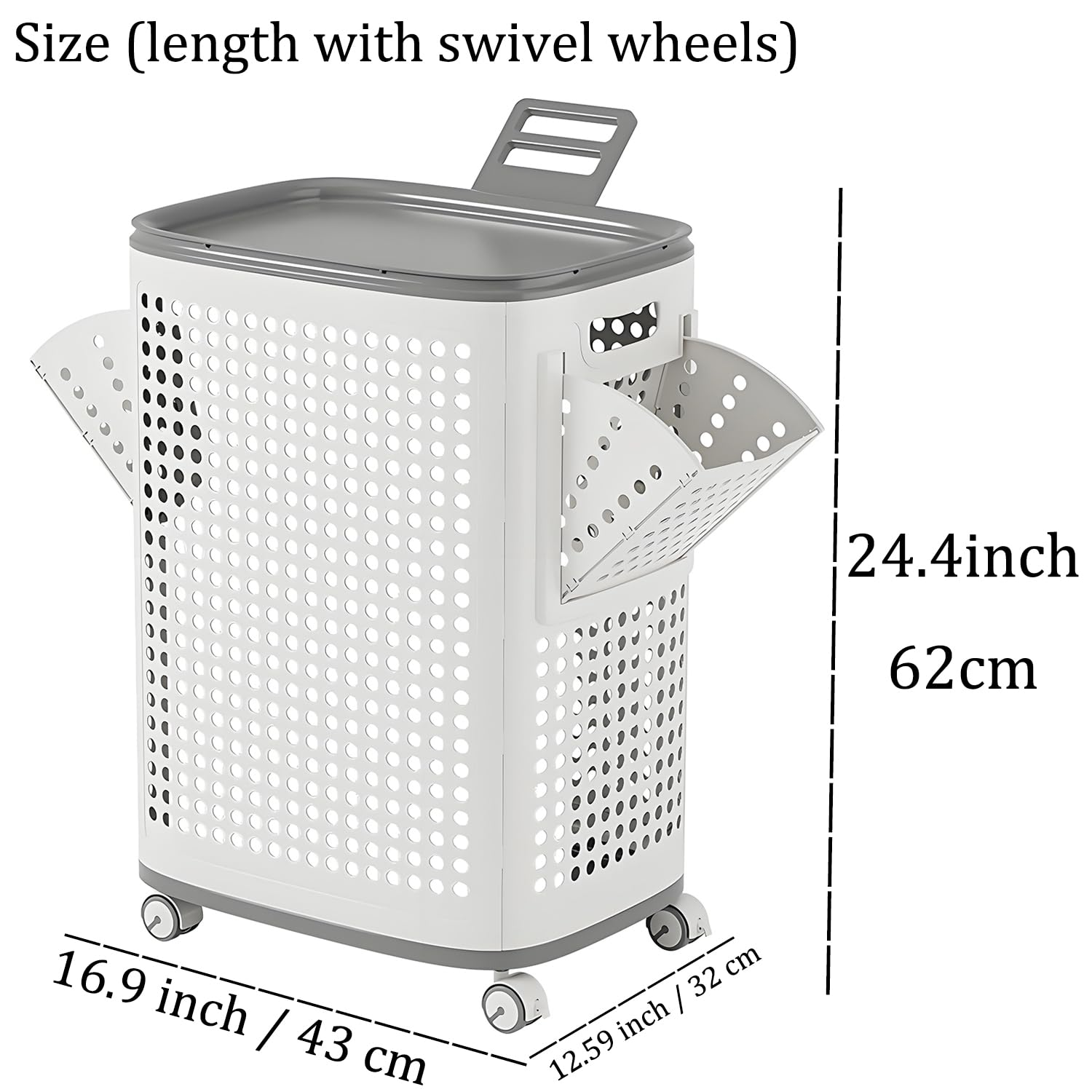 Laundry Basket with Wheels & Lid – Ventilated, Odor-Resistant, Portable Storage