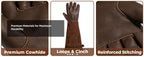 Leather Gardening Gloves – Long Cuff, Adjustable Strap, Sun & Dirt Protection