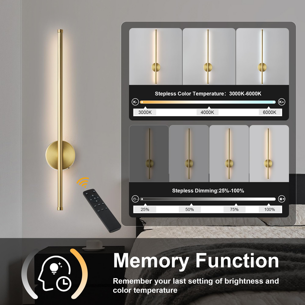 Battery‑Operated LED Wall Sconce – Remote + Touch, No Wiring Needed 💡🏠