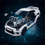🚗⏰️Sports Car Alarm Clock with LED Display & Realistic Light Effects