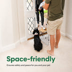 47" Steel Pet Gate – No-Drill 3M Adhesive, Fits Doors & Stairs 🐾🚪