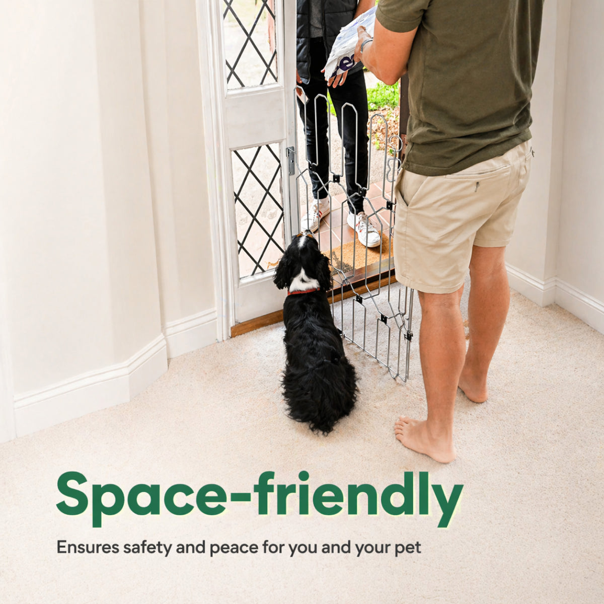 47" Steel Pet Gate – No-Drill 3M Adhesive, Fits Doors & Stairs 🐾🚪