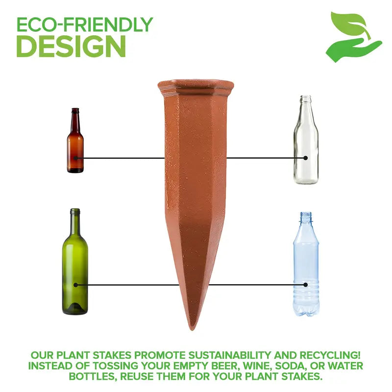 Self‑Watering Terracotta Plant Stakes – 10‑Pack Bottle Drip Spikes 🌱💧