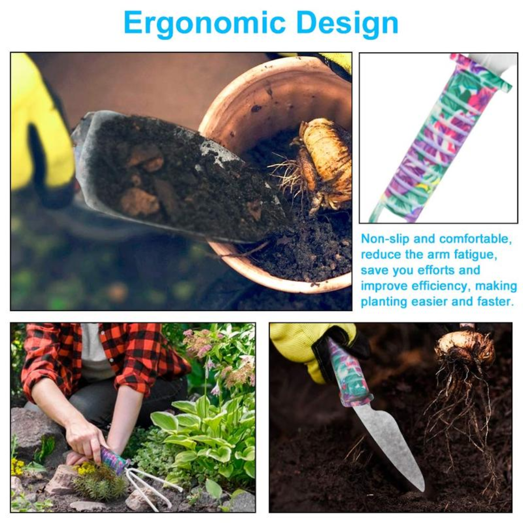 GreenHaven 8-Piece Garden Tool Set – Ergonomic, Stainless Steel, Storage Case 🌸🛠️