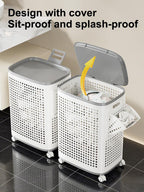 Laundry Basket with Wheels & Lid – Ventilated, Odor-Resistant, Portable Storage