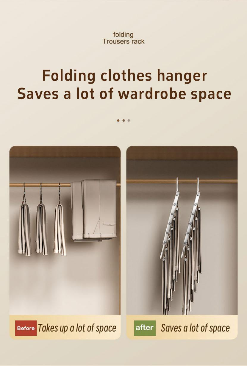 6 Layer Pants Hanger Space Saving Closet Organizer with 50mm Wide Spacing