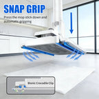 Disposable Mop, Hands-Free Floor Mop with Clamp, Dry Wet Use Dust Mop for Hardwood & Tile