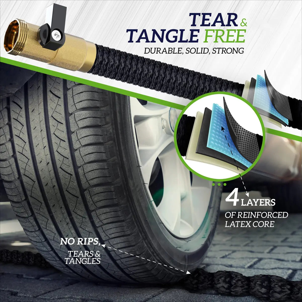 Expandable Garden Hose 75/100/150FT – 4-Layer Latex Core & Brass Fittings 🌱🚿