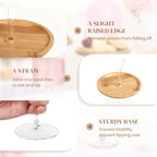 Wine Glass with Charcuterie Topper – Built‑in Snack Plate & Straw 🍷🧀