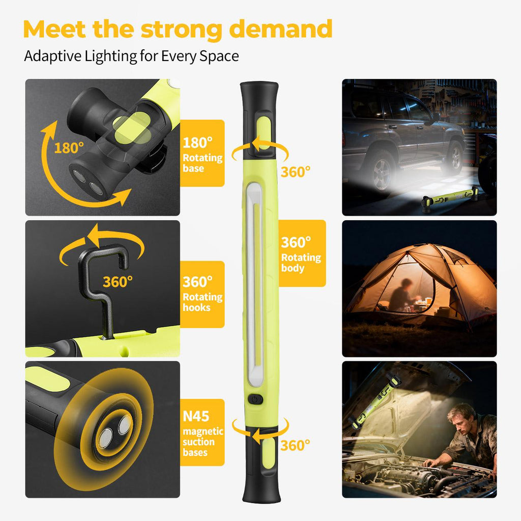 3000LM Under‑Hood Work Light Bar – Magnetic, Rechargeable, 5200mAh 🔧💡