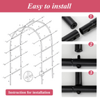 7.9ft Metal Pergola Arch – Freestyle Garden Trellis for Climbing Plants, Wedding & Outdoor Decor