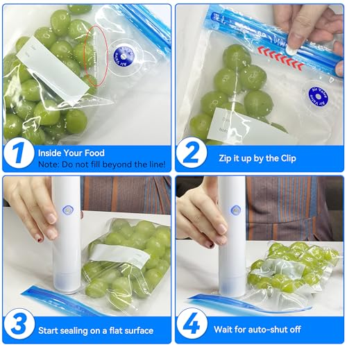 Portable Food Vacuum Sealer with 30 Bags – Keep Food Fresh On the Go