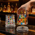 Rotating Crystal Whiskey Glass – Hand-Painted Star Base 🥃✨