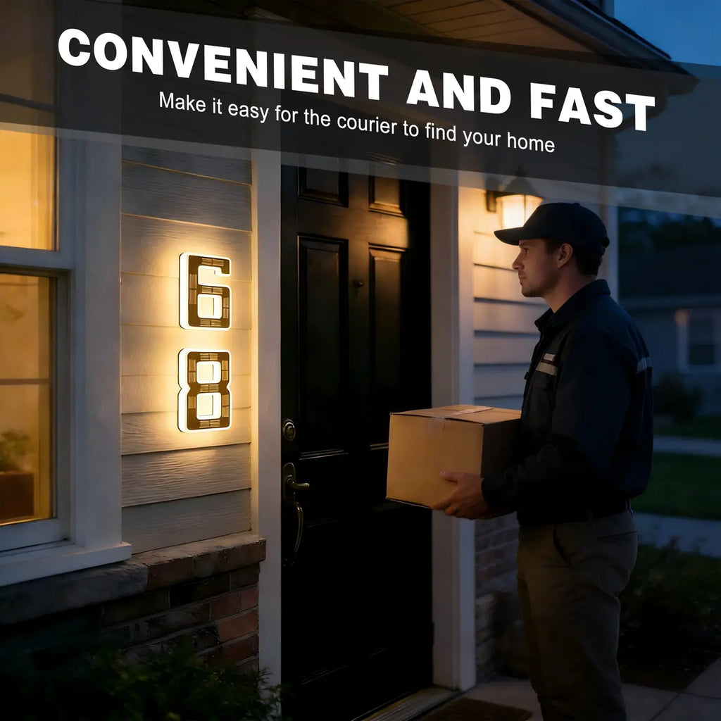 6.7" Solar‑Powered LED House Numbers – Waterproof, Self‑Illuminating 🏡✨
