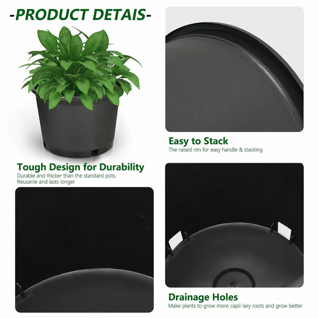 Injection-Molded Nursery Pots – Durable &Weatherproof 🪴⚫