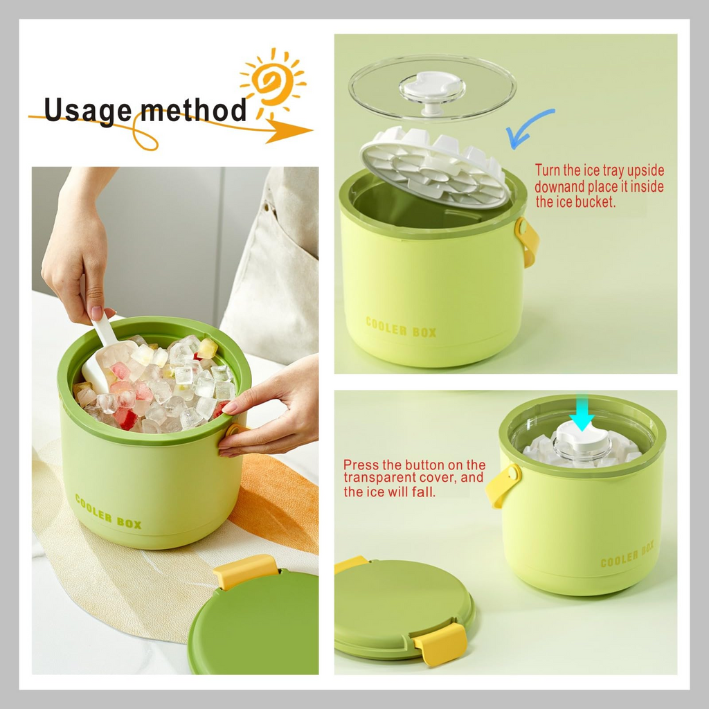 2-in-1 Ice Maker & Storage Bucket – Makes 40 Cubes, Insulated & Portable 🧊🪣