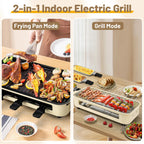 Electric Indoor Grill & Griddle - 2-in-1 Smokeless Kitchen Grill, 1500w, Dishwasher Safe, BBQ Pan with Non-Stick Plates