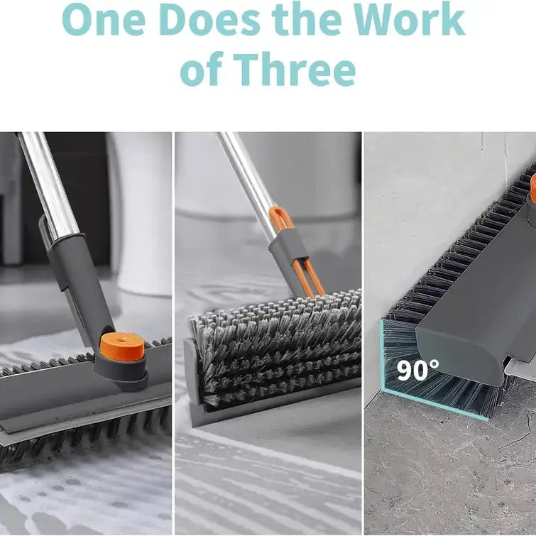 3-in-1 Heavy-Duty Floor Scrub Brush with Long Handle – for Shower, Pool, Deck, Patio & Kitchen