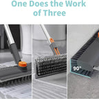 3-in-1 Heavy-Duty Floor Scrub Brush with Long Handle – for Shower, Pool, Deck, Patio & Kitchen
