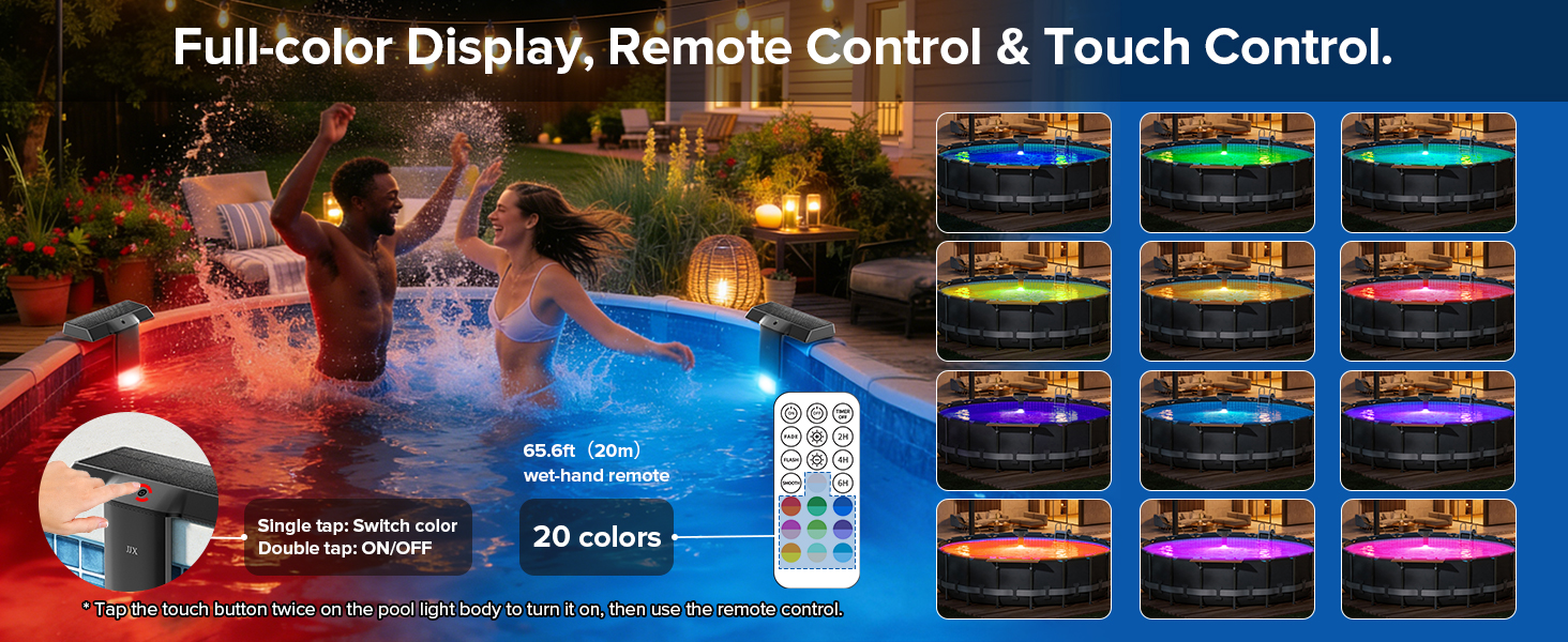Solar Pool Light with Remote – Waterproof Submersible RGB Lighting for Pools