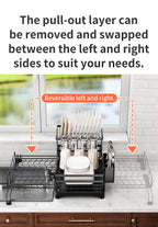 Foldable Dish Drying Rack with Pull‑Out Tray 🍽️🔄