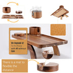 3-in-1 Acacia Wood Couch Arm Tray – Clip-On TV Tray &amp; Cup Holder 🛋️🥫