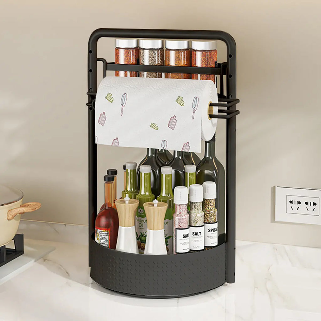 2‑Tier Lazy Susan Spice Organizer – 9.8″ Adjustable Metal Turntable 🧂🌀