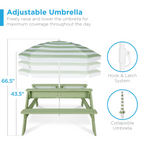 👶Children's Day gift👧Kids 3-in-1 Sand & Water Activity Table with Umbrella – Outdoor Convertible Picnic Table