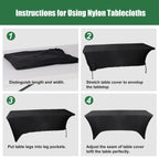 6ft Foldable Table Set with Tablecloth – Heavy Duty Portable Party Table for Indoor/Outdoor Events