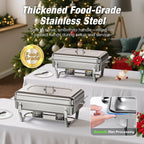 9QT Chafing Dish Set – Foldable Stainless Steel Buffet Warmer with Full or Multi-Size Pans