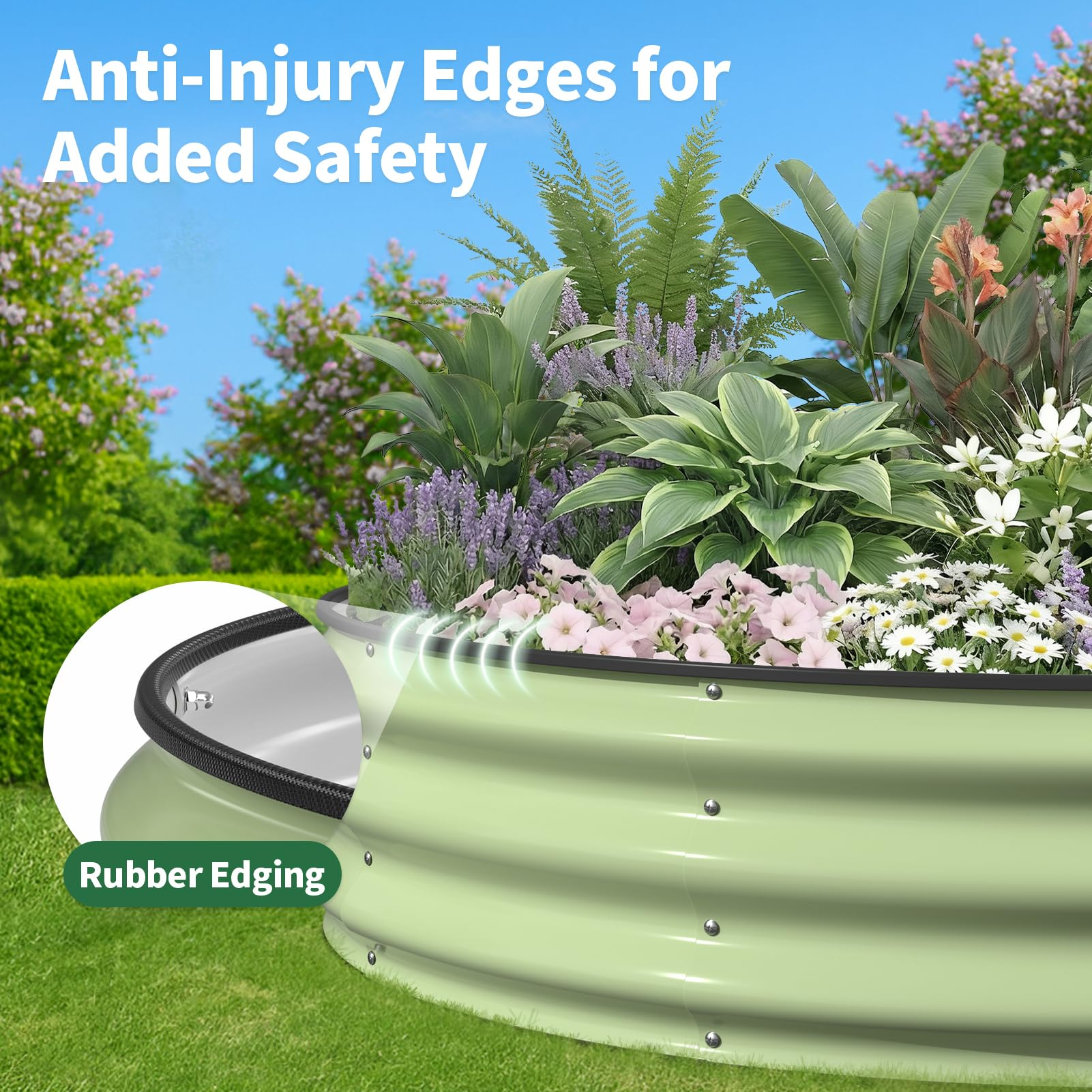 Galvanized Raised Garden Bed – Round Metal Planter Box for Vegetables, Flowers & Fruits