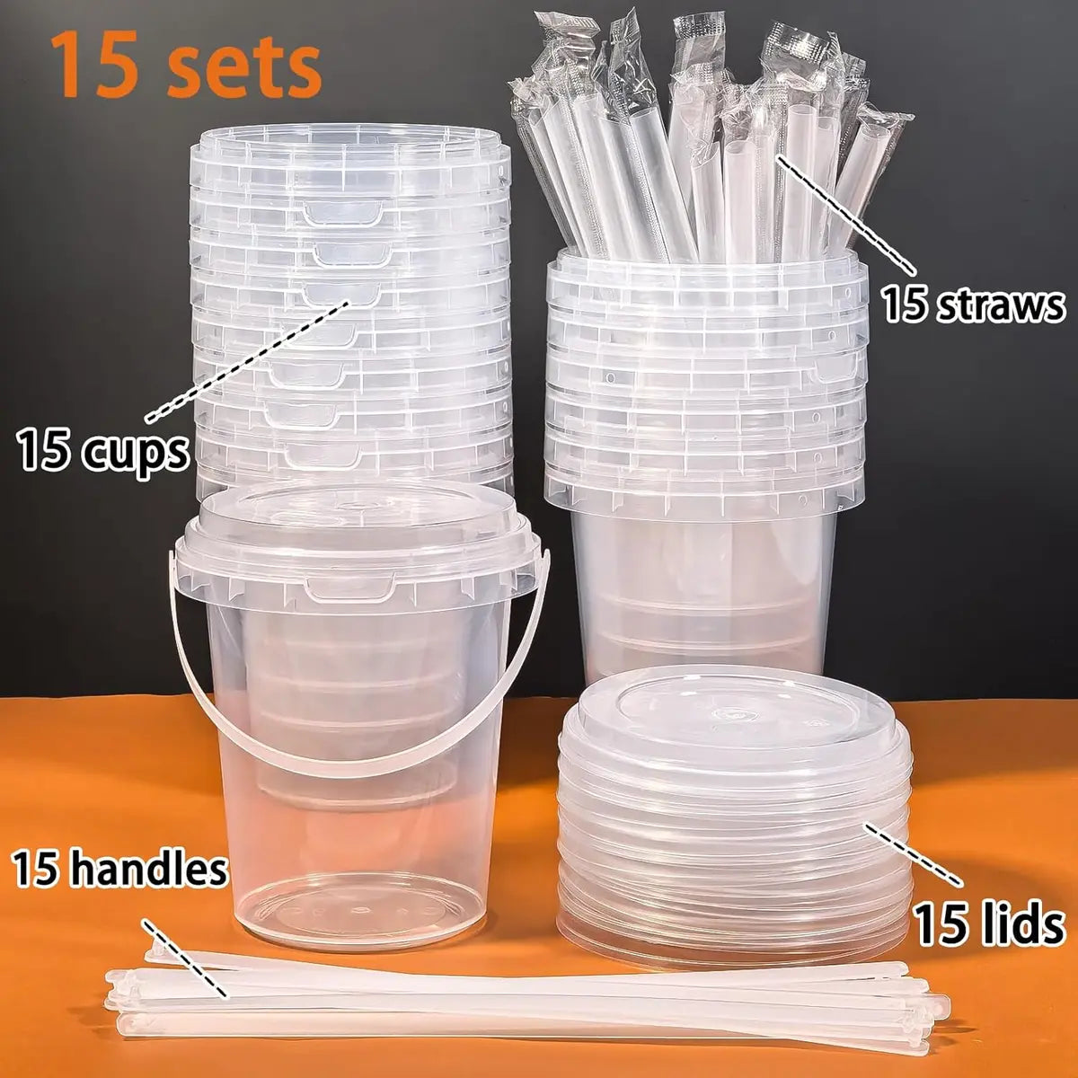Clear Plastic Cups with Lids & Straws – Sturdy, Reusable & Leak-Proof