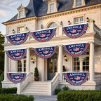 🇺🇸 America 250th Birthday Semicircular Flag Banner | Patriotic Bunting