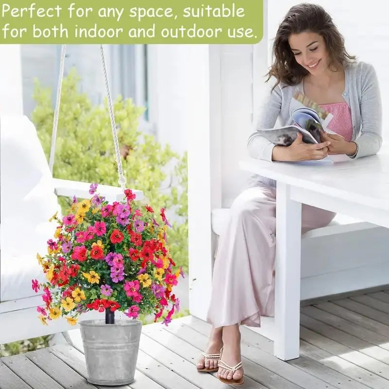🌺Mother's day gift🌺🔥Artificial Violet Rose Bushes – UV-Resistant Outdoor Decor, No Watering Needed