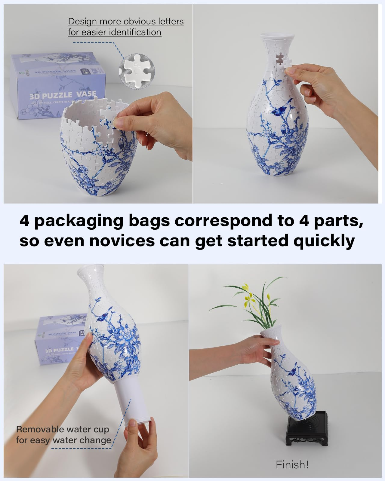 3D Puzzle Vase – Build-It-Yourself Acrylic Flower Vase 🧩🏺